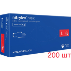 Рукавички нітрилові Nitrylex basic, розмір L, 200 шт