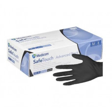 Рукавички нітрилові чорні без пудри Medicom, розмір L, 100 шт