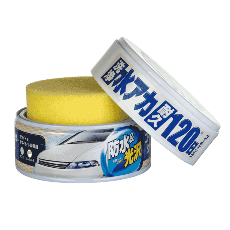 М'який віск SOFT99 Coating & Cleaning Wax White & Pearl 230 g. Для очистки та гідрофобу світлих автомобілів