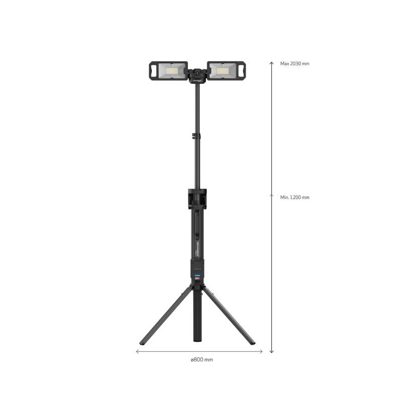 Scangrip Tower 5 Connect. Прожектор з двома LED-головками та штативом