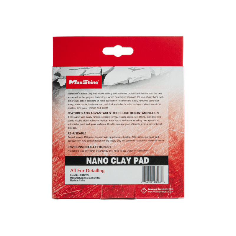 Дисковий автоскраб MaxShine Clay Pad Red Ø125 mm. Для очищення незмивних забруднень