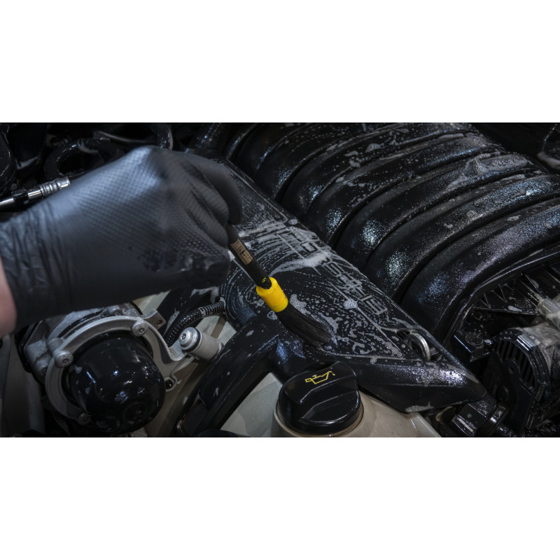 Work Stuff Detailing Brush Rubber Black 16 mm. Зносостійкий синтетичний пензель з прогумованою ручкою