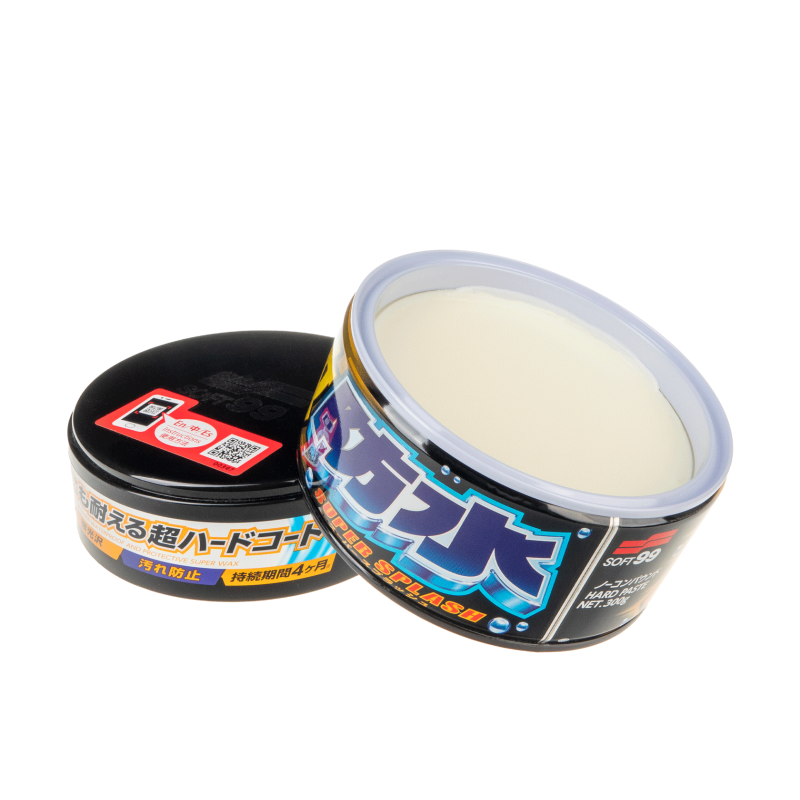 Твердий віск SOFT99 Water Block Wax Black. Для потужного гідрофобу та глянцевого блиску темних автомобілів