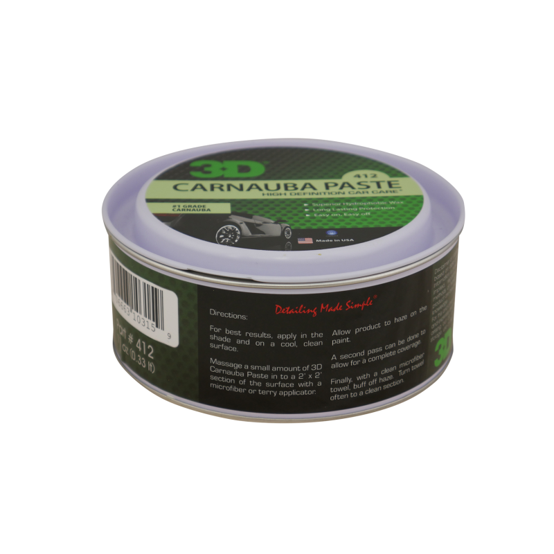 Твердий віск 3D Carnauba Paste Wax. Для гідрофобу та глянцевого блиску