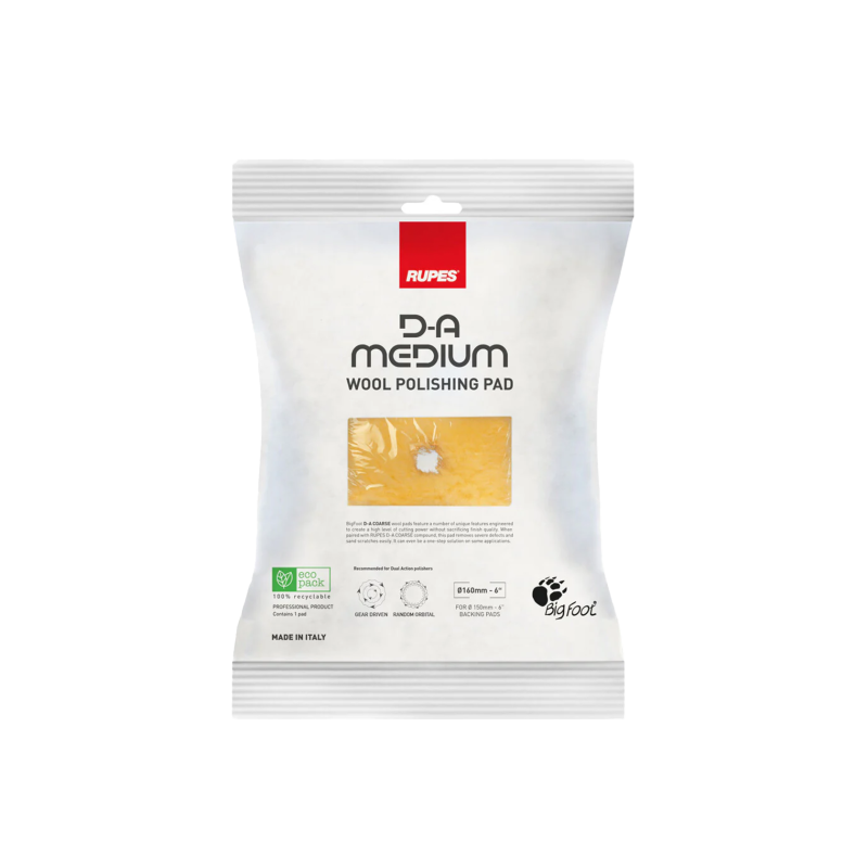 Полірувальний круг RUPES D-A Medium Wool Polishing Pad NW130M. З шерсті середньої жорсткості, Ø130 мм