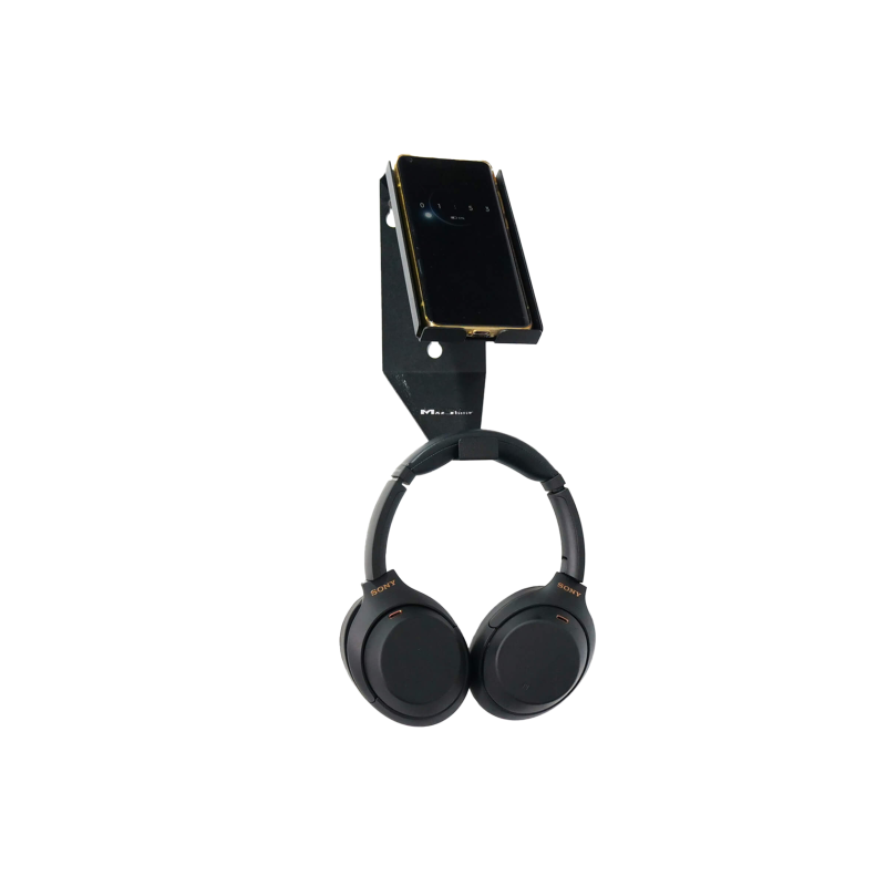 Настінний тримач MaxShine Phone & Headphone Holder. Для смартфона та навушників