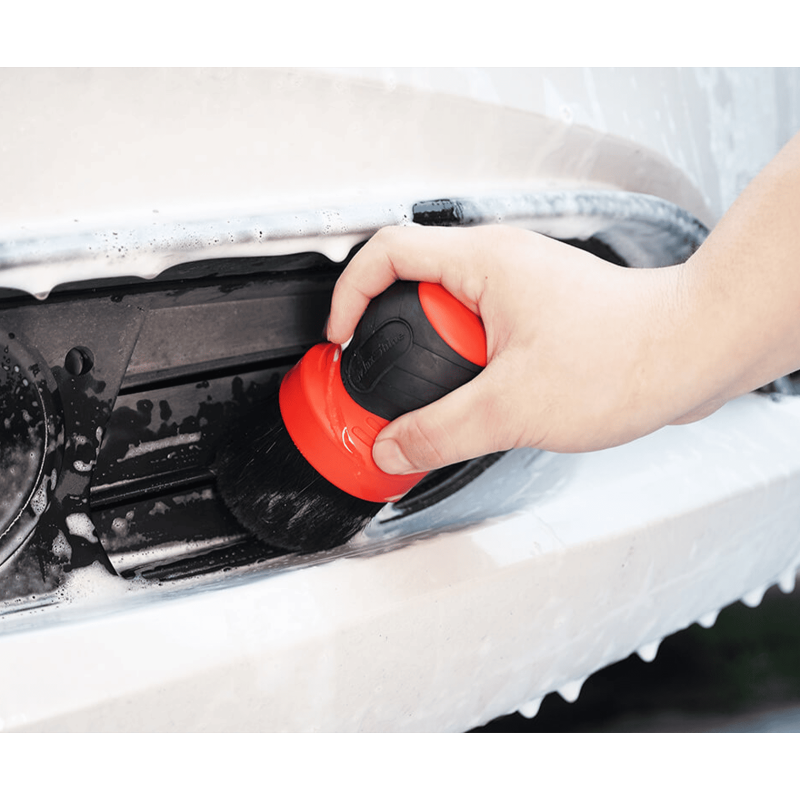 Гібридний пензель MaxShine Curved Grip XL Detailing Brush Mixed. Для внутрішнього та зовнішнього детейлінгу