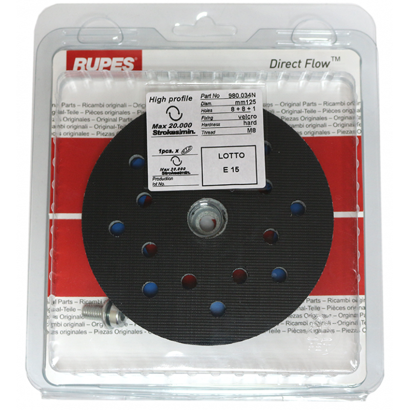 RUPES Velcro Pad for LHR15, LHR12 Ø125 mm. Підошва для полірувальної машини Ø75 мм