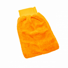 Помаранчева рукавиця з мікрофібри для чищення