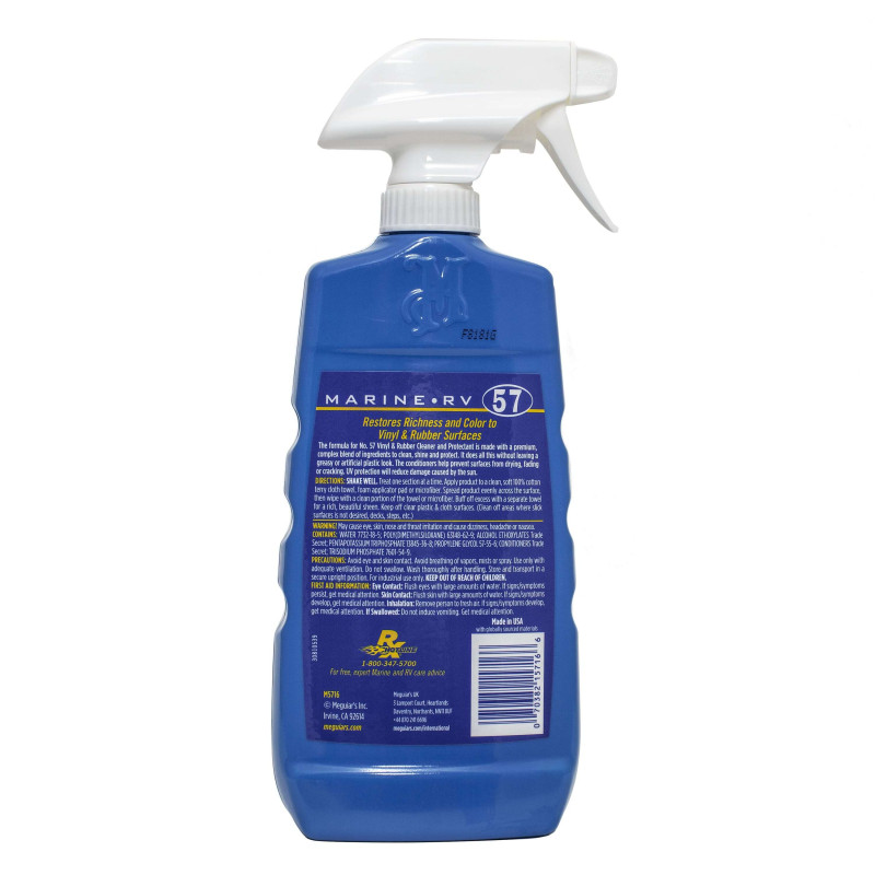 Очищувач і кондиціонер для вінілу і гуми Meguiar's M5716 Marine / RV Vinyl & Rubber Cleaner & Protectant Spray, 473 мл