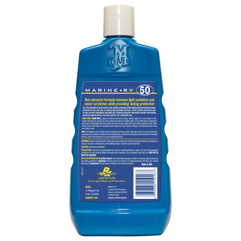 Однокроковий очищувач-віск для човнів Meguiar's M5016 Marine / RV One Step Cleaner Wax Liquid, 473 мл