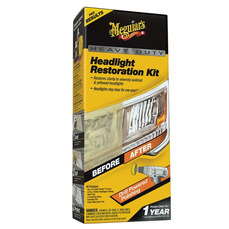 Набір для абразивного відновлення і захисту фар Meguiar's G2980 Heavy Duty Headlight Restoration Kit