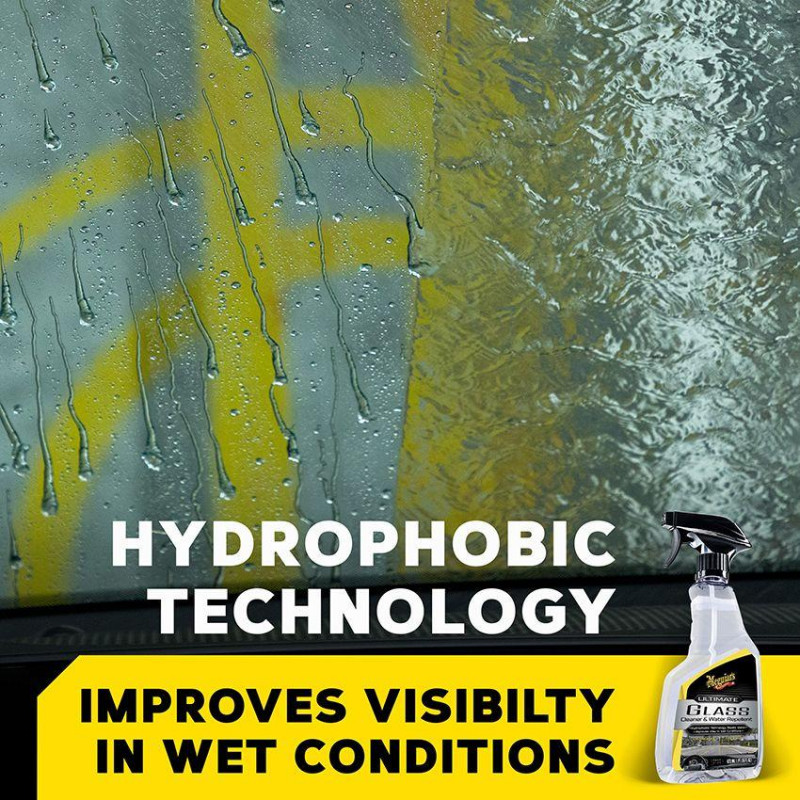 Очищувач скла з антидощем G240416 Meguiar's Ultimate Glass Cleaner & Water Repellent, 473 мл