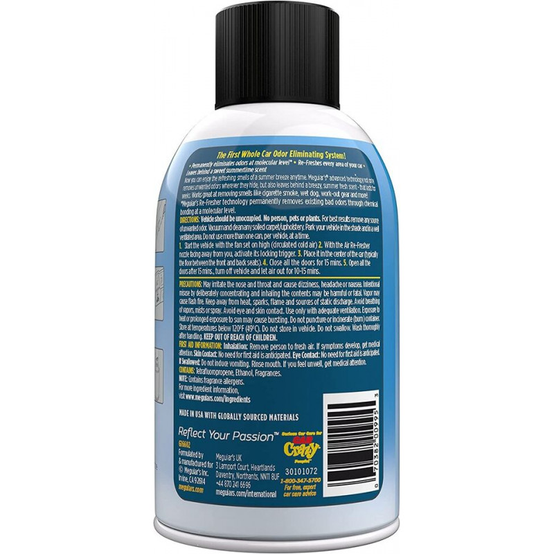 Освіжувач повітря з ароматом "Літній бриз" Meguiar's G16602 Air Re-Fresher Sweet Summer Breeze Scent, 57 г