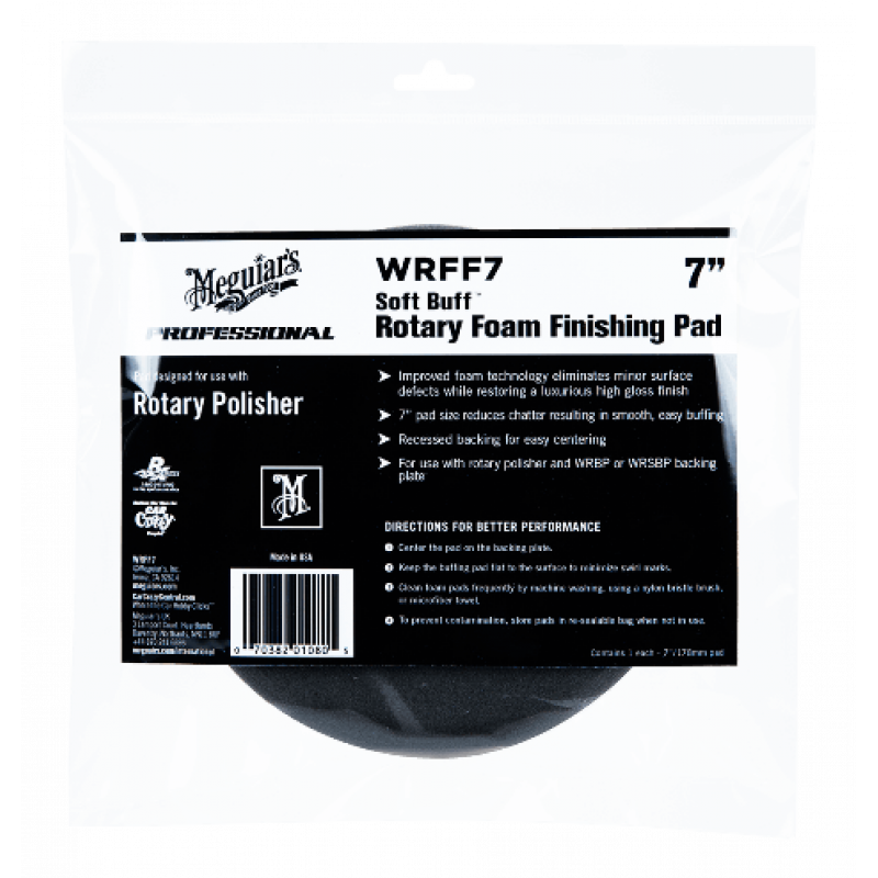 Роторний полірувальний круг фінішний Meguiar's WRFF7 Rotary Foam Finishing Pad 7 ", 17.8 см