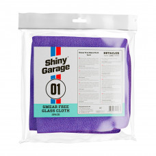 Набір із двох фібр для чищення скла Shiny Garage Smear Free Glass Cloth 40х40см